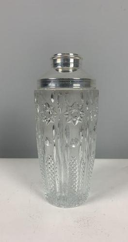 Silver Plate Art Deco Glass Cocktail Shaker; 1930’s (1 of 6)