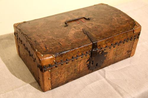 Georgian Leather Bound Stationary / Document Box (1 of 6)