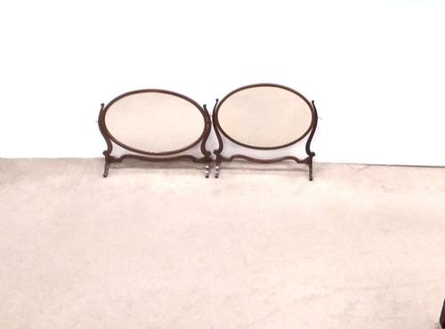 Almost Pair of Edwardian Inlaid Crutch Mirrors (1 of 3)