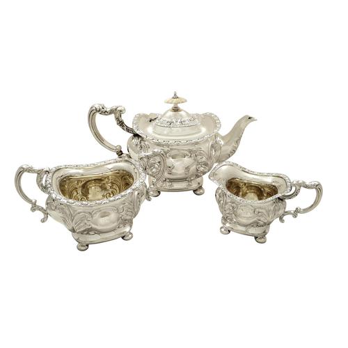 Antique Edwardian Sterling Silver 3 Piece Bachelor Tea Set 1903 (1 of 10)