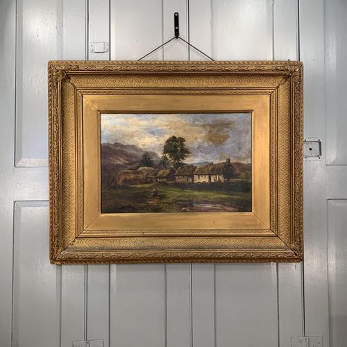 Antique large Scottish landscape oil painting of cottages in Trossachs signed Walter W Banner 1880 (1 of 11) Antique large Scottish landscape oil painting of cottages in Trossachs signed Walter W Banner 1880 (1 of 11)
