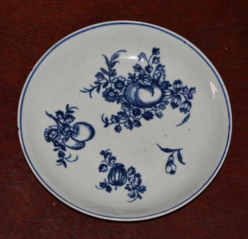 c1770- 78 Liverpool Porcelain Philip Christian Saucer Fruit Sprigs Saucer (1 of 7) c1770- 78 Liverpool Porcelain Philip Christian Saucer Fruit Sprigs Saucer (1 of 7)