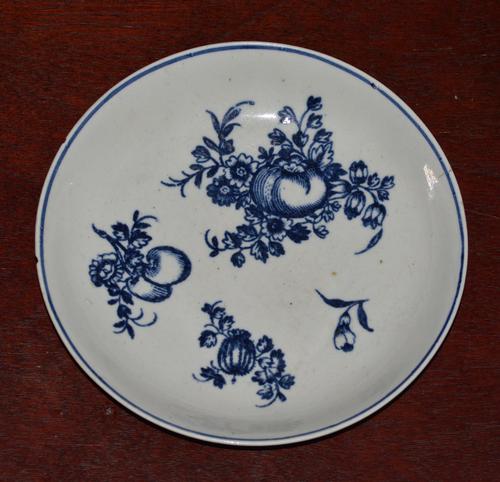 c1770- 78 Liverpool Porcelain Philip Christian Saucer Fruit Sprigs Saucer (1 of 7)