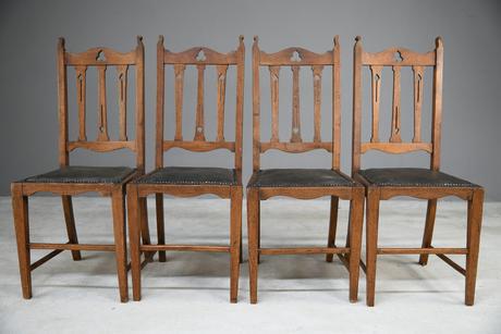 Arts & Crafts Oak Dining Chairs (1 of 12) Arts & Crafts Oak Dining Chairs (1 of 12)