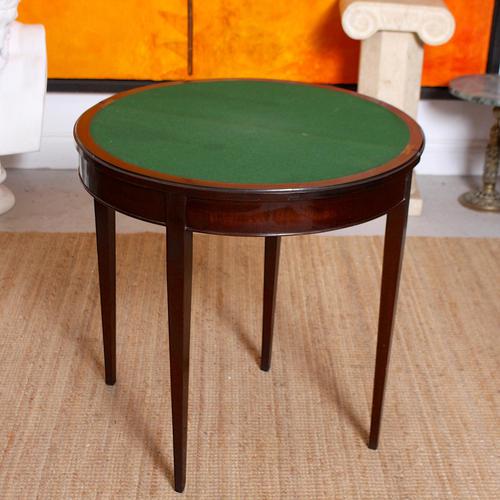 Demilune Card Table Edwardian Mahogany Folding Circular (1 of 11)