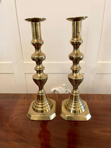 Large Pair of Antique Victorian Brass Candlesticks (1 of 7) Large Pair of Antique Victorian Brass Candlesticks (1 of 7)