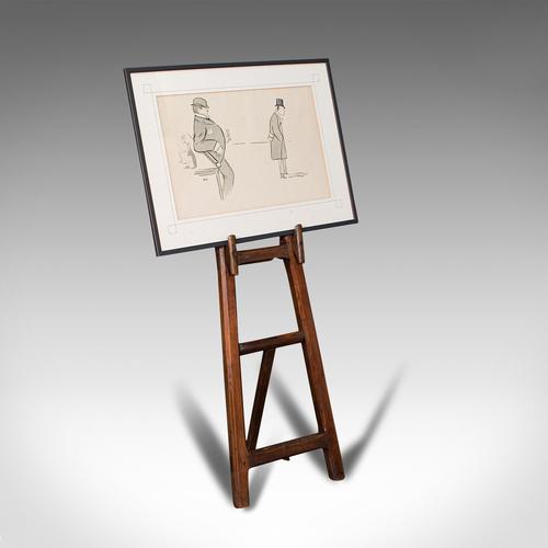 Antique Artist's Easel, English, Picture Stand, Arts & Crafts, Victorian c.1900 (1 of 12)