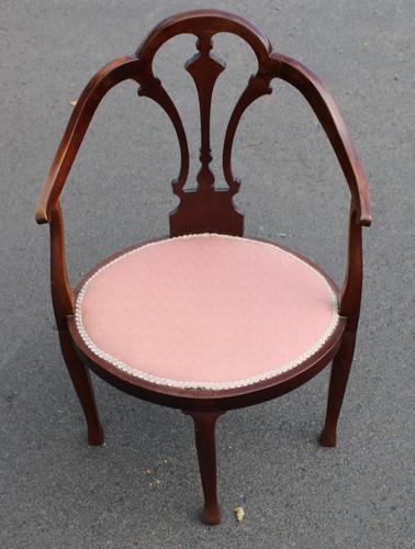 1920's Mahogany Side Chair in Pink (1 of 3) 1920's Mahogany Side Chair in Pink (1 of 3)