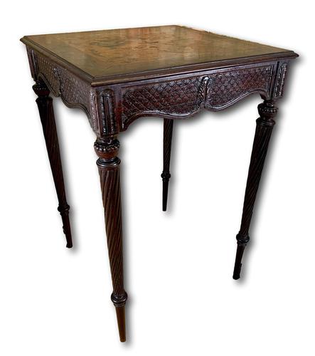 19th Century Carved Mahogany Occasional Table (1 of 7)