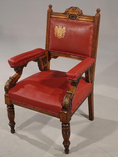 Finely Carved Late 19th Century Civic Armchair (1 of 8) Finely Carved Late 19th Century Civic Armchair (1 of 8)