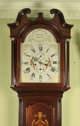 Mahogany Painted Dial Inlaid Longcase Clock - William Bownlie of Hamilton (1 of 8) Mahogany Painted Dial Inlaid Longcase Clock - William Bownlie of Hamilton (1 of 8)