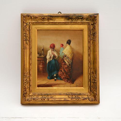 Antique Oil Painting in Gilt Wood Frame (1 of 9) Antique Oil Painting in Gilt Wood Frame (1 of 9)