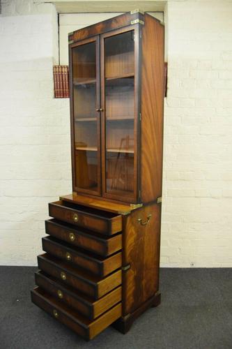 Quality Mahogany Campaign Bookcase on Chest (1 of 9)