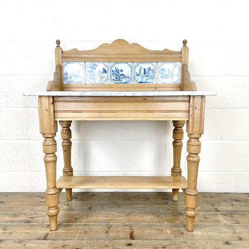 Antique Pine & Marble Washstand (1 of 10)