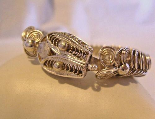 Vintage 1970s Sterling Silver Large Snake Bracelet Length 8" Heavy 40.9 Grams (1 of 12)