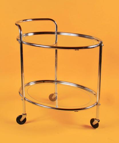 Original 1930s Art Deco Chrome & Mirror Modernist Cocktail Trolley (1 of 7) Original 1930s Art Deco Chrome & Mirror Modernist Cocktail Trolley (1 of 7)