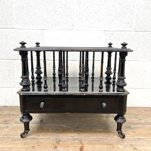 Antique Victorian Ebonised Magazine Rack (1 of 10)