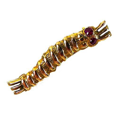 WWII Caterpillar Club 9ct Gold Brooch, Modelled as a Silk Worm (1 of 3) WWII Caterpillar Club 9ct Gold Brooch, Modelled as a Silk Worm (1 of 3)