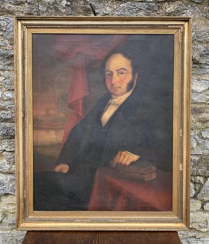 Large Antique Oil on Canvas Portrait of a Gentleman (1 of 19)