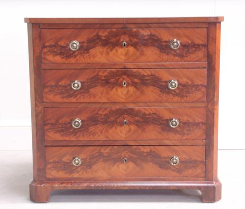 19th Century Continental Flame Mahogany Chest of Drawers (1 of 12)