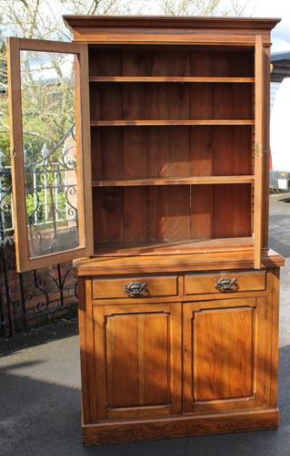 1900's Golden Oak Chiffonier Bookcase with Glazed Top (1 of 4)