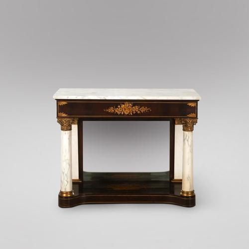 A Mahogany Console Table with Marble Top (1 of 5)