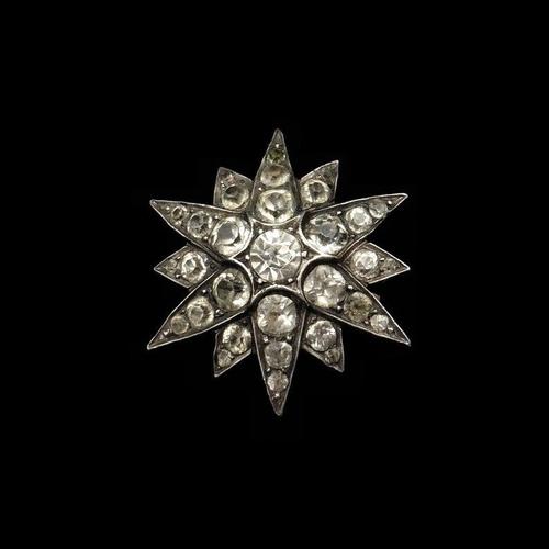 Antique Victorian Old Cut Paste Sterling Silver Star Brooch Pin (1 of 8) Antique Victorian Old Cut Paste Sterling Silver Star Brooch Pin (1 of 8)