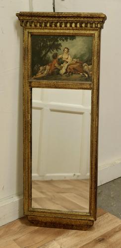 Petite 19th Century French Gilt Trumeau Mirror (1 of 6) Petite 19th Century French Gilt Trumeau Mirror (1 of 6)