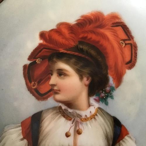 19th Century Hand Painted Circular Porcelain Framed Plaque (1 of 5) 19th Century Hand Painted Circular Porcelain Framed Plaque (1 of 5)