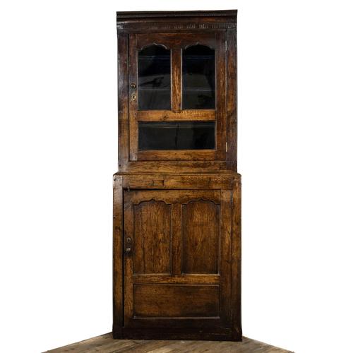 18th Century Antique Oak Corner Cupboard (1 of 13)