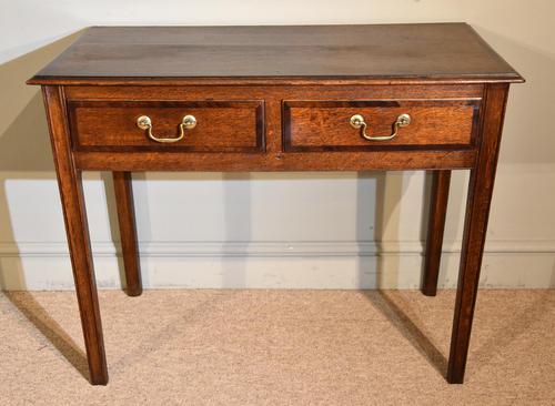 18th Century Oak Two Drawer Side Table (1 of 4)