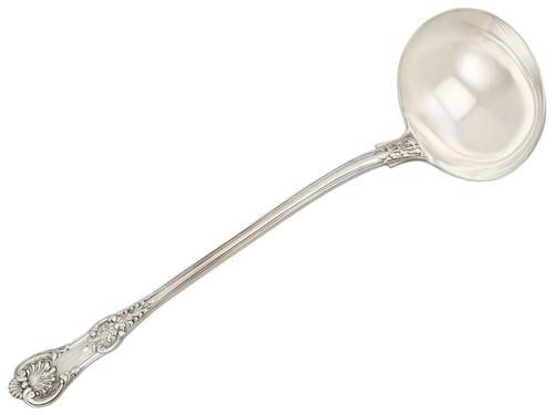 Sterling Silver Queen's Pattern Soup Ladle by Mary Chawner - Antique Victorian 1838 (1 of 9)