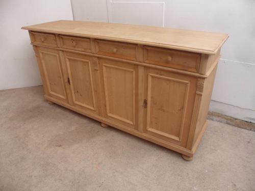 Reclaimed Pine 4 Door 4 Drawer Sideboard / TV Stand / Dresser Base to Wax / Paint (1 of 9)