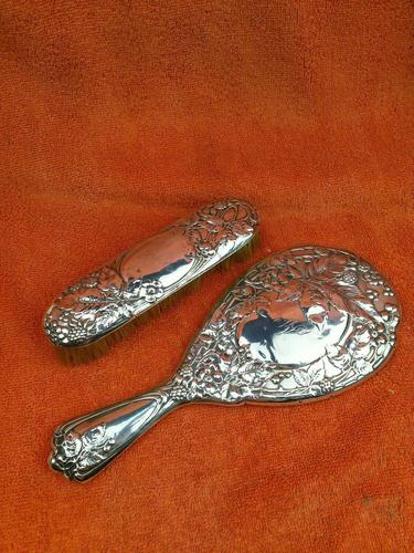 Antique Sterling Silver Hallmarked Mirror & Brush 1904/05 Horton & Allday (1 of 12)