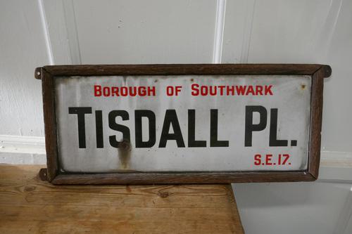 Framed Enamel Southwark Street Sign, Tisdall Place, London (1 of 4) Framed Enamel Southwark Street Sign, Tisdall Place, London (1 of 4)