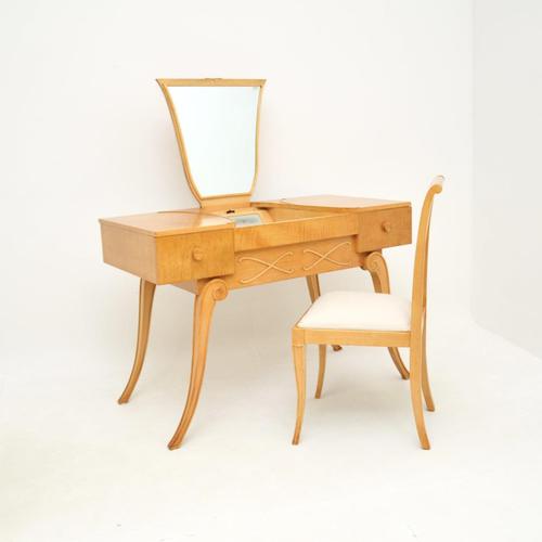 Art Deco Sycamore Dressing Table & Chair by Hille (1 of 16)
