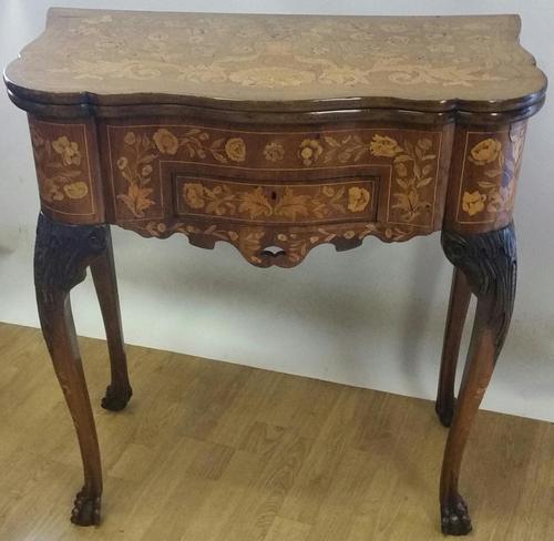 Mid 18th Century Dutch Walnut & Marquetry Games / Tea Table (1 of 8)