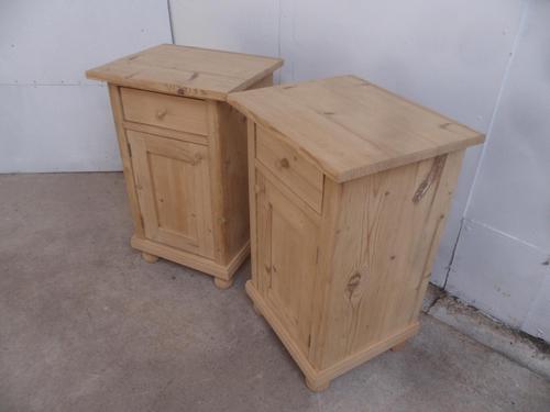 Superb Pair of Antique Pine Victorian Bedside Cabinets to wax / paint (1 of 8)