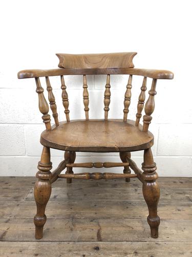 19th Century Beech and Elm Smoker’s Bow Chair (1 of 12)