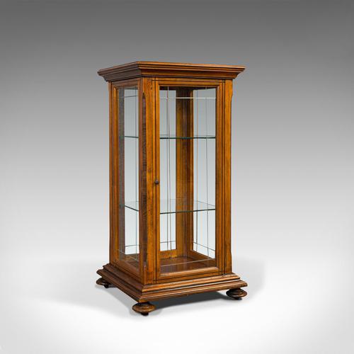 Antique Shop Display Cabinet, English, Oak, Walnut, Showcase, Edwardian c.1910 (1 of 10)