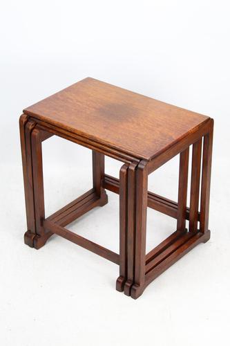 Small Art Deco Nest of Oak Tables (1 of 13)