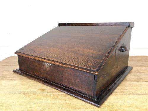 19th Century Antique Oak Table Top Writing Slope (1 of 8)