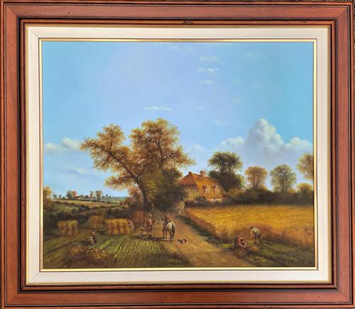 Original Victorian Harvest Countryside Landscape Oil Painting (1 of 10) Original Victorian Harvest Countryside Landscape Oil Painting (1 of 10)