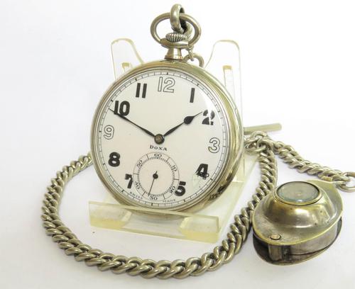 1940s Doxa Pocket Watch, Chain & Compass Fob (1 of 5) 1940s Doxa Pocket Watch, Chain & Compass Fob (1 of 5)