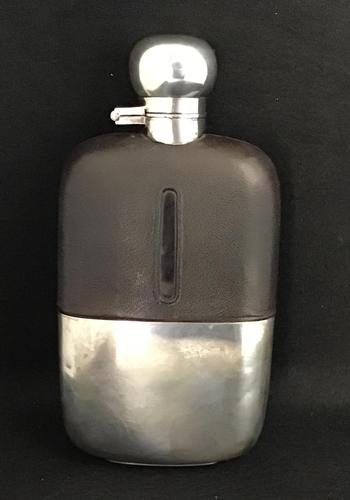 Mappin Brothers Silver Plated, Leather & Glass Hip Flask (1 of 5) Mappin Brothers Silver Plated, Leather & Glass Hip Flask (1 of 5)