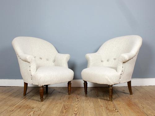 Newly Upholstered Pair of French "Crapaud" Tub Chairs (1 of 3)