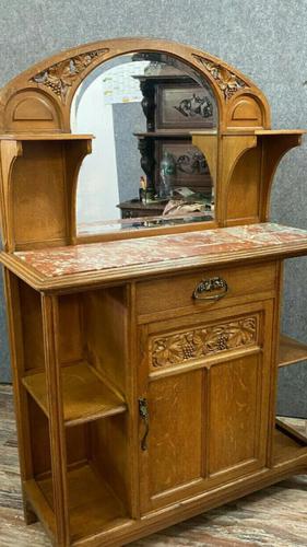 Exceptional Art Nouveau Buffet in Oak with Marble Deck in the style of Camille Gauthier & Auguste Poinsignon (1 of 10)