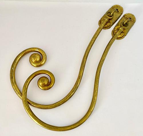 Pair of Solid Brass Curtain Loops c.1920 (1 of 6)