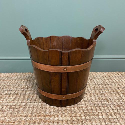 Spectacular 19th Century Victorian Oak Antique Log Bucket (1 of 5)