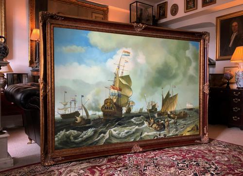 A Rare 'giant-sized' 19thc Revival British Naval Battle Seascape Oil Painting (1 of 11) A Rare 'giant-sized' 19thc Revival British Naval Battle Seascape Oil Painting (1 of 11)